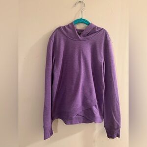 Eddie Bauer Girls Med 10-12 Purple Pullover Hoodie w/Tulip Hemline & Thumb Holes